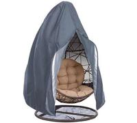 Patio Hanging Egg Chair Covers with Zipper Drawstring Durable Double Wicker Egg Swing Chair Covers Waterproof Windproof Outdoor Garden Chair Cover(Size:Double Seat 200cm(W) x 230cm(L),Color:Gray)