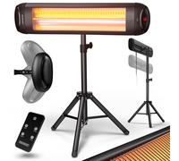 Patio Heater Black 2500W Infrared Freestanding