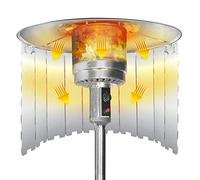 Patio Heater Reflector Shield, Upgraded 12" Height Heat Focusing Reflector for Round Natural Gas and Propane Patio Heaters - for Extra Heat Reflecting Power(10 Panels)