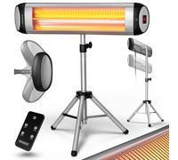 Patio Heater Silver 2500W Infrared Freestanding