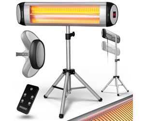 Patio Heater Silver 2500W Infrared Freestanding