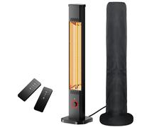 Patio Heater Wall Mounted 2000W, Electric Infrared Heater with Remote Control, 8 Heat Levels, 8-H Timers, 1s Heating Carbon Fiber Tube Heater for Indoor & Outdoor Use