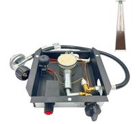 Patio Heaters Glass Tube Burner Module Replacement 47 000 BTU SGT Pattern Burner Replacement Parts with Regulator Valve Assembly Kit for Pyramid Square Glass Tube Patio Heater (3 Bolt Hole)