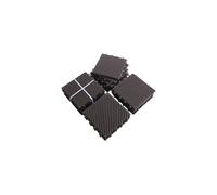 Patio Interlocking Deck Tiles, 12"x12" Square Composite Decking Tiles, Four Slat Plastic Outdoor Flooring Tile All Weather (Dark Brown, Pack of 27)