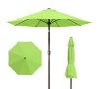 Patio Kingdom 9FT Patio Umbrella Outdoor Table Umbrella w/Push Button Tilt and Crank, 8 Sturdy Ribs, UV Resistant Waterproof Market Umbrella for Pool, Deck, Backyard, Garden, Apple Green