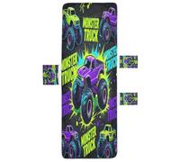 Patio Lounge Chair Covers Microfiber Soft Outdoor Chaise Lounge Cover with Pockets for Beach Garden Courtyard Trips Colorful monsters Truck Racing Dark Blue 85" X 30"
