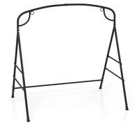 Patio Metal Swing Stand Heavy-Duty A-Shaped Porch Swing Frame w/ Double Side Bar