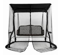 Patio Netting Screen For Porch, 3-seater Net Swing With Waterproof Porch Canopy, Bug Beater Outdoor Chair Screen, Black, 6.73ft