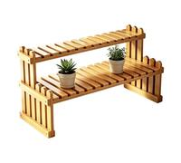 Patio Plant Stand | 2-Tier Wooden Flower Pot Display Rack | Multi-Tier Planter Shelf | for Indoor Outdoor Home Balcony Garden Patio Apartment Porch Living Room
