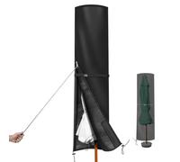 PATIO PLUS Double Garden Waterproof Large Parasol Cover with Rod, Fastened buckle ties,Adjustable drawstring and Zipper, Heavy Duty 600D Oxford Fabric Durable PVC-lined Coating, 230x67/67cm