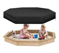 PATIO PLUS Octagon Sandbox Cover Square 214x198x23cm,420D Oxford Sandbox Cover for Sandpit and Furniture, Waterproof Protective Sand Box Cover with Drawstring BLSBC215-2BK