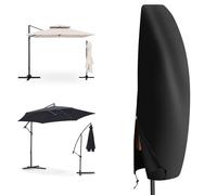 PATIO PLUS Parasol Cover for Garden Cantilever Parasol Protective Cover, Waterproof 600D Oxford Fabric Durable PVC-lined Coating, With Adjustable drawstring and Zipper (Black,205x25/57/48cm)