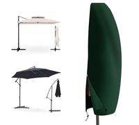 PATIO PLUS Parasol Cover for Garden Cantilever Parasol,Waterproof Polyethylene Fabric, With Adjustable drawstring and Zipper (Green,265x40/70/50cm)