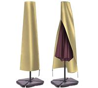 PATIO PLUS Parasol Cover, Garden Umbrella Covers 190 * 25 * 50cm Waterproof 600D Oxford Fabric PVC Coating, Beige