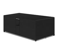 PATIO PLUS Rectangular Garden Furniture Set Covers with Air Vent, 600D Oxford Fabric Heavy Duty Patio Set Table Cover for Outdoor Garden Chair and Table, Waterproof ，Windproof， Black 240x140x90cm