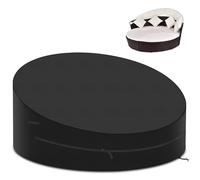 PATIO PLUS Sun Island Cover Waterproof 420D Oxford with Drawstring Round Winterproof UV-Resistant Protective Cover 230 x 50/90 cm Black