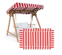 Patio Porch Swing Top Replacement Fabric Stripe Canvas rden Hanging Glider Swing Canopy Outdoor Bench Swing Chair ning Cove Waterproof(Red stripe195x115cm (76x45in))