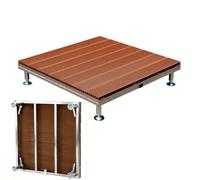 Patio Raised Deck Platform 33x33 in, Height Adjustable Modular Floating Deck Kit Wood Plastic Composite Snap-Together for Outdoor Yard Garden Campsite Temporary Events(Red,15cm/6in)