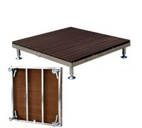 Patio Raised Deck Platform 33x33 in, Height Adjustable Modular Floating Deck Kit Wood Plastic Composite Snap-Together for Outdoor Yard Garden Campsite Temporary Events(Purple,15cm/6in)