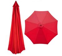 Patio Replacement Parasol Canopy for 6/8 Ribs, Standby Sun Umbrella Top Cover, 6.6Ft 7.5Ft 9.8Ft Outdoor Sunshade Cloth, Waterproof(Red,8 Ribs 400cm)