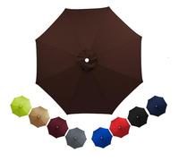 Patio Replacement Parasol Canopy Waterproof for 2m 2.3m 2.5m 2.7m 3.0m 3.5m Umbrella Cover Umbrella Replacement Top Outdoor Patio Replacement Parasol Fabric for Pool Beach(Brown,2.5m/6ribs)