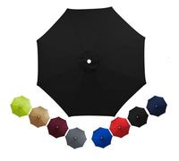 Patio Replacement Parasol Canopy Waterproof for 2m 2.3m 2.5m 2.7m 3.0m 3.5m Umbrella Cover Umbrella Replacement Top Outdoor Patio Replacement Parasol Fabric for Pool Beach(Black,2.5m/8ribs)