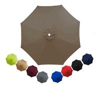 Patio Replacement Parasol Canopy Waterproof for 2m 2.3m 2.5m 2.7m 3.0m 3.5m Umbrella Cover Umbrella Replacement Top Outdoor Patio Replacement Parasol Fabric for Pool Beach(Dark top color,2.3m/6ribs)