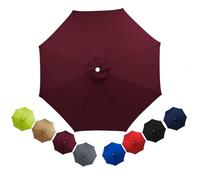 Patio Replacement Parasol Canopy Waterproof for 2m 2.3m 2.5m 2.7m 3.0m 3.5m Umbrella Cover Umbrella Replacement Top Outdoor Patio Replacement Parasol Fabric for Pool Beach(Wine red,3.0m/6ribs)