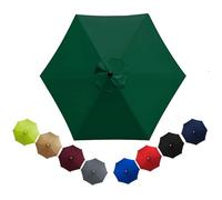 Patio Replacement Parasol Canopy Waterproof for 2m 2.3m 2.5m 2.7m 3.0m 3.5m Umbrella Cover Umbrella Replacement Top Outdoor Patio Replacement Parasol Fabric for Pool Beach(Dark green,2.3m/6ribs)