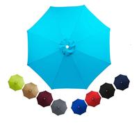 Patio Replacement Parasol Canopy Waterproof for 2m 2.3m 2.5m 2.7m 3.0m 3.5m Umbrella Cover Umbrella Replacement Top Outdoor Patio Replacement Parasol Fabric for Pool Beach(Lake blue,2.0m/8ribs)