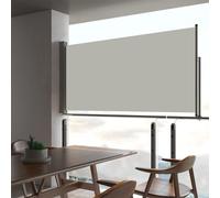 Patio Retractable Side Awning 80x300cm Cream PU Polyester Fabric powdercoat iron