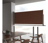 vidaXL Patio Retractable Side Awning 100x300cm Brown Garden Privacy Screen