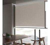 vidaXL Retractable Patio Side Awning - Brown Fabric with PU Coating and Powder-Coated Iron, Suitable for Terrace, Patio, Balcony - 160x300 cm