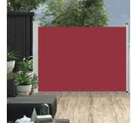 Patio Retractable Side Awning Red 100x500 cm PU Coated Fabric Steel Cassette Box