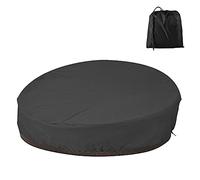 Patio Round Daybed Cover 228x83cm Outdoor Daybed Sofa Protective Cover with Reinforced Padded and Handle Heavy Duty 210D Oxford Fabric Garden Furniture Cover Sunbed Cover for Rattan Day Bed Sofa
