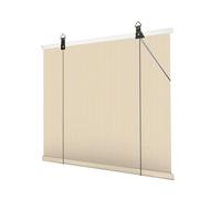Patio Shades Roll Up Outdoor Roller Shade Waterproof, Backyard Exterior Sunshade Blinds Cloth Fade-Resistants, EasyClean Fabric, Easy To Install, Garden Balcony Porch(Beige,H180 W140cm)