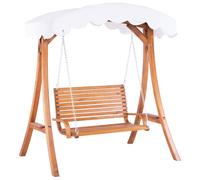 Beliani Patio Swing Andria Wood Brown