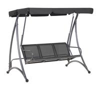 Beliani Patio Swing Bogart Metal Black, Black