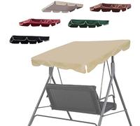 Patio Swing Canopy Replacement, 64×45" 75×47" 75×52" Waterproof Top Cover For Outdoor Porch Swing Sun Shade, 3 Seater Garden Swing Seat Canopy Cover(Beige,74.8x47.2in-190x120cm)