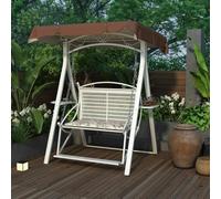 Patio Swing Chair with Canopy, Porch Bed Swing with Galvanized Steel Frame, Strong Load-bearing Capacity for Backyard, Lawn, Porch, Garden