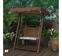 Patio Swing Chair with Canopy, Porch Bed Swing with Galvanized Steel Frame, Strong Load-bearing Capacity for Backyard, Lawn, Porch, Garden