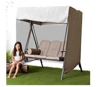 Patio Swing Cover 3 Triple Seater 210d Waterproof All Weatherprotection Porch Swing Canopy for Lawn Garden, Party ,Brown-220*125*170cm