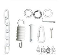 Patio Swing Egg Chair Hanging Kit Including Springs Pin Plug and Snap Hook, Hammock Chair Hanging Hardware - 250kg Weight Capacity, Assembly Accessories for Single Double Egg Chair With Stand (White)