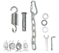 Patio Swing Egg Chair Hanging Kit Including Springs Pin Plug and Snap Hook, Hammock Chair Hanging Hardware - 250kg Weight Capacity, Assembly Accessories for Single Egg Chair With Stand (Silver 1)