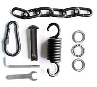 Patio Swing Egg Chair Hanging Kit Including Springs Pin Plug and Snap Hook, Hammock Chair Hanging Hardware, Assembly Accessories for Single Double Egg Chair (Black, 550LBS (250KG) Weight Capacity)