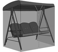 Patio Swing Mosquito Netting,Outdoor Swing Chair Mosquito Net with Zipper Opening and Waterproof Top, Outdoor Mosquito Nets for Two-Person Three-Person Swing Chair Hammock