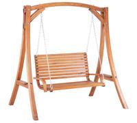 Beliani Patio Swing Novara Wood Brown