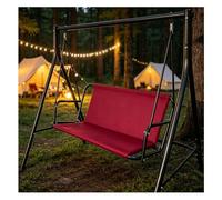 Patio Swing Seat Replacement 600D Thickened Waterproof Oxford Outdoor Swing Cushion Cover for 2/3 Seater Patio Garden Swing Chair ,Red-56.7×17.7×21.7in