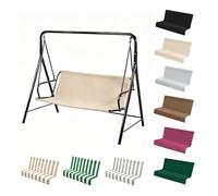 Patio Swing Seat Replacement 600D Thickened Waterproof Oxford Outdoor Swing Cushion Cover for 2/3 Seater Patio Garden Swing Chair ,Beige-62.2×20.5×20.5in