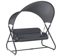 Beliani Patio Swing Solagna Metal Dark Grey